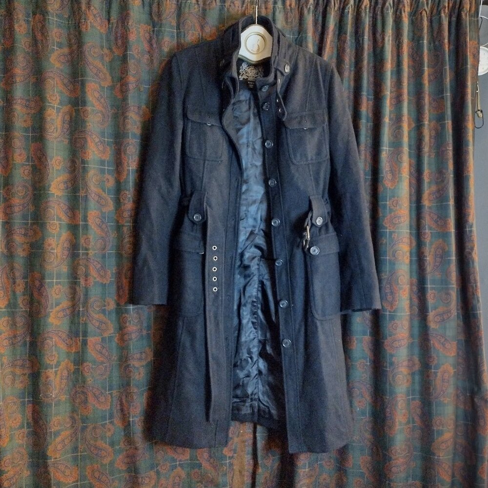 Esprit Collection Long Coat trench pea wool blend Size M